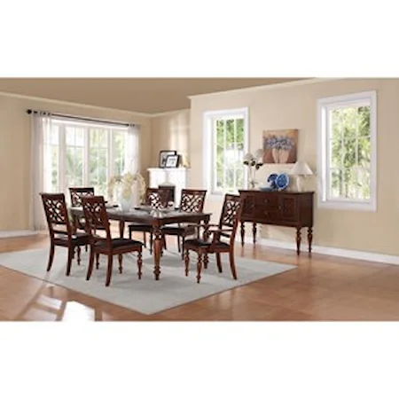 Traditional Formal Dining Room Group with Solid Wood Table Top